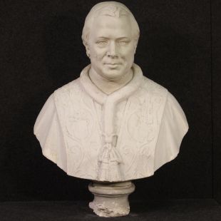 Portrait de prélat, sculpture en plâtre 20ème siècle