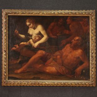 Grand tableau mythologique du 17ème siècle, Vénus flagellant l'Amour