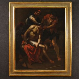 Grande dipinto italiano del XVII secolo, incoronazione di spine