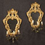 Coppia di specchiere veneziane dorate