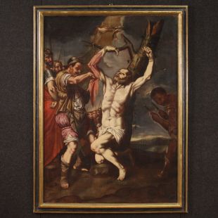 Antico dipinto italiano del XVII secolo, Martirio di San Bartolomeo
