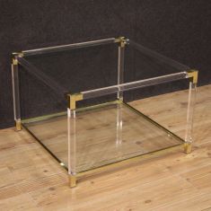 Tavolo basso in plexiglass vetro e metallo moderno vintage 900