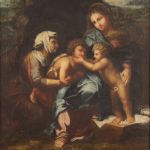 Madonna con bambino Sant'Anna e San Giovannino del XVII secolo