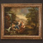 Dipinto mitologico del XVIII secolo olio su tela, il bagno di Diana