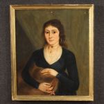 Antico ritratto di dama del XIX secolo