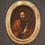 Italienische Oval Gemälde aus dem 17. Jahrhundert, Heiligen Paulus