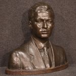 Sculpture demi-buste en bronze du 20ème siècle