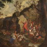 Peinture du 18ème siècle, Moïse faisant jaillir l'eau du rocher