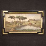 Große signierte Französische Malerei Landschaft aus dem 20. Jahrhundert