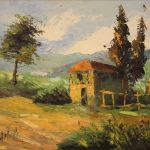 Italienische Gemälde landschaft signiert aus den 70er Jahren