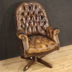 30's English leather armchair