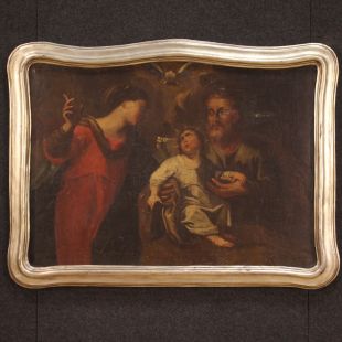Antico dipinto religioso del XVII secolo, Sacra Famiglia