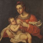 Dipinto Madonna del latte del XVII secolo