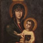 Italian painting Virgin with child from 19th century