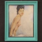Painting signed woman nude painting from 1960s