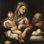 Antico dipinto Sacra Famiglia del XVI secolo