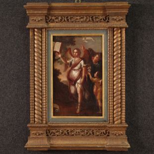 Antico quadro del XVIII secolo, Tobiolo e l'angelo