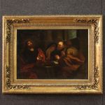 Cena in Emmaus, dipinto fiammingo su tavola del XVIII secolo