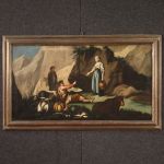 Ancienne peinture scène pastorale du 18ème siècle