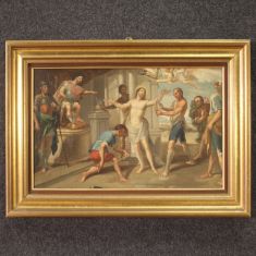 Quadro dipinto olio su tela con cornice epoca 700