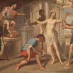 Peinture italienne Martyre de Saint-Barthélemy du 18ème siècle