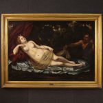 Grande dipinto mitologico del XVII secolo, Diana e il fauno