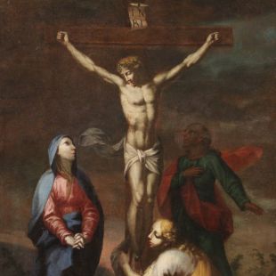 Dipinto crocifissione del XVIII secolo