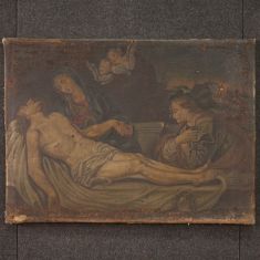Quadro olio su tela dipinto religioso arte sacra 700