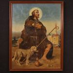 Grand tableau religieux italien du 20ème siècle, Saint Roch