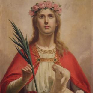 Dipinto religioso anni 20', Sant'Agnese