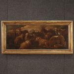 Tableau paysage avec chèvres de la seconde moitié du 17ème siècle