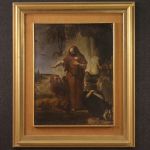 Italienische Gemälde aus dem 19. Jahrhundert, der heilige Antonius der Abt begräbt den heiligen Paulus
