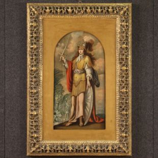 Antica tavola del XVII secolo, la femme forte Déborah