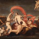 Grande dipinto mitologico del XVIII secolo, il Trionfo di Galatea