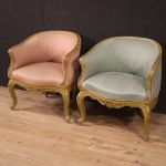 Pair of lacquered Venetian armchairs