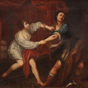 Quadro antico del XVIII secolo, Giuseppe e la moglie di Putifarre