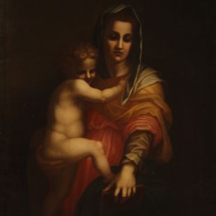 Dipinto italiano Madonna con bambino del XX secolo