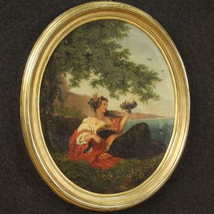 Dipinto ovale del XIX secolo, Allegoria Della Primavera
