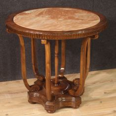 Tavolo basso in legno di noce e mogano stile antico epoca 900