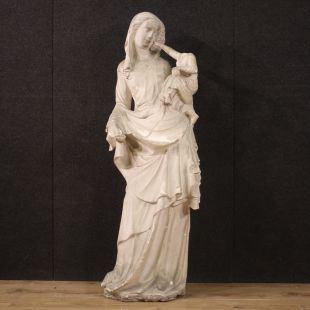 Madonna col bambino, grande scultura in gesso del XX secolo