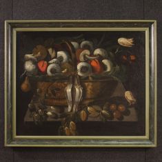 Quadro dipinto italiano olio su tela con cornice epoca 700