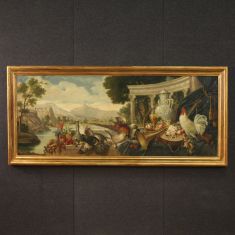 Dipinto italiano olio su tela firmato di epoca 900