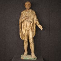 Statua italiana raffigurante soggetto religioso, epoca 700