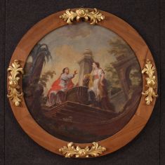 Quadro olio su tela italiano con cornice epoca 800