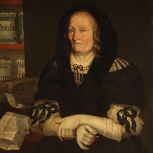 Grande ritratto La vedova del farmacista di Trento della seconda metà del XVII secolo