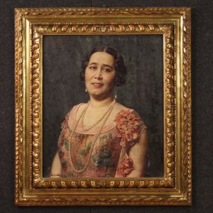 Porträt einer Dame, signiert von Angelo Garino und datiert 1931