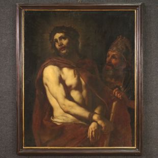 Großes religiöses Gemälde aus dem 17. Jahrhundert, Ecce Homo