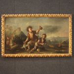 Tableau italien paysage avec des enfants du 18ème siècle
