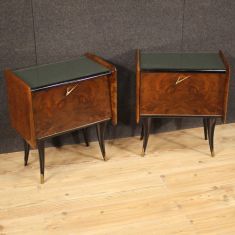 Mobili tavolini vintage camera da letto in legno e vetro epoca 900