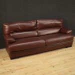 Large leather Italian sofa from the 80's 
